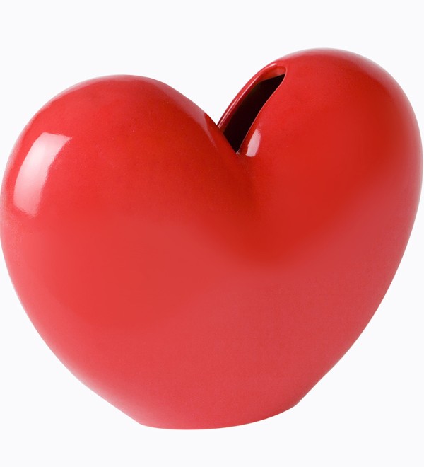 Ваза для цветов love, 15,5 см, красная