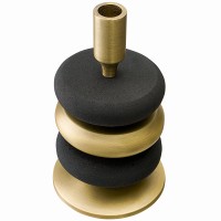 Подсвечник stone, 20 см, черный/античная латунь