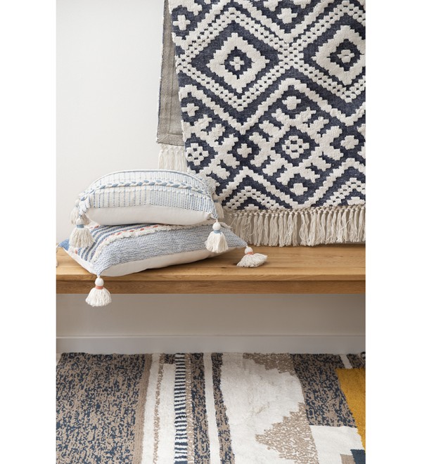 Чехол на подушку с кисточками и бахрамой из коллекции ethnic, 35х60 см