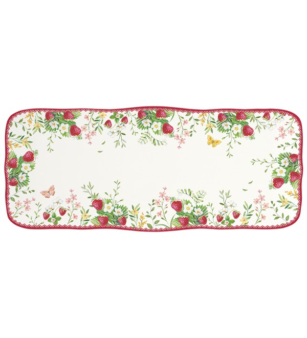 Блюдо прямоугольное jardin des fraises, 36х15 см