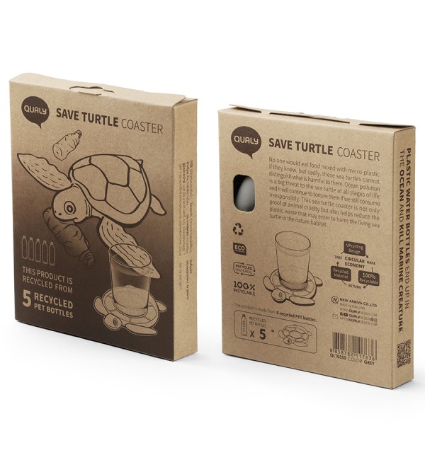 Подставка под стаканы save turtle, серая