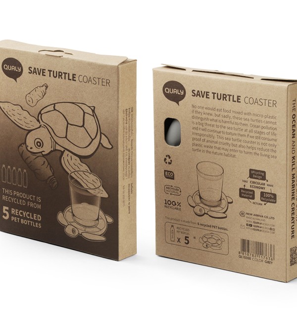 Подставка под стаканы save turtle, серая