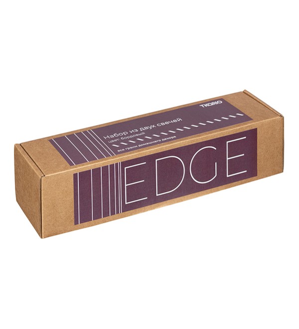 Набор из двух свечей бордового цвета из коллекции edge, 24,5 см