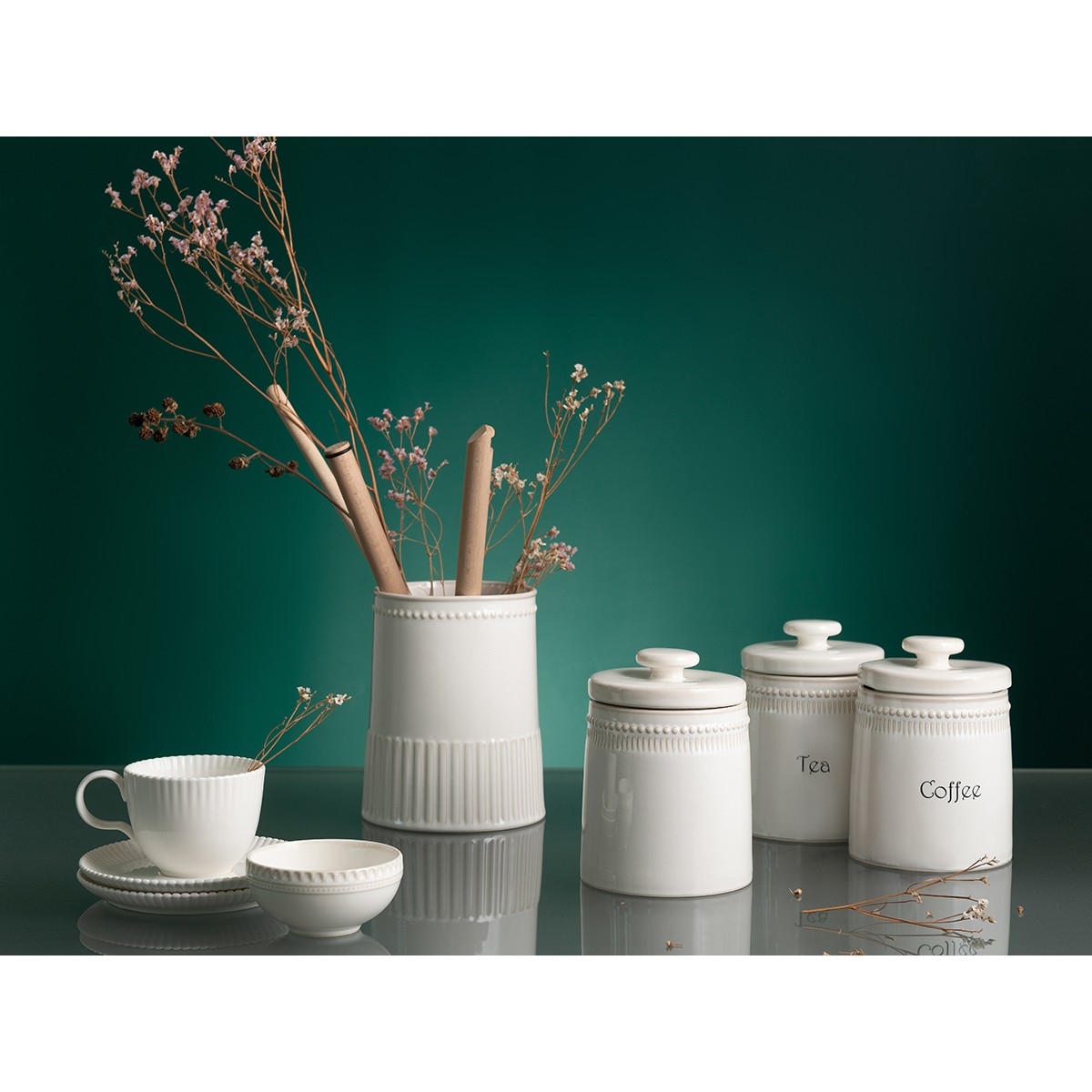 Банка для хранения белого цвета из коллекции kitchen spirit, 820 мл