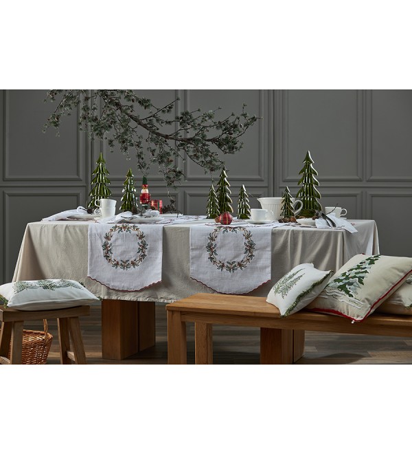 Дорожка на стол festive wreath из коллекции new year essential, 45х150 см
