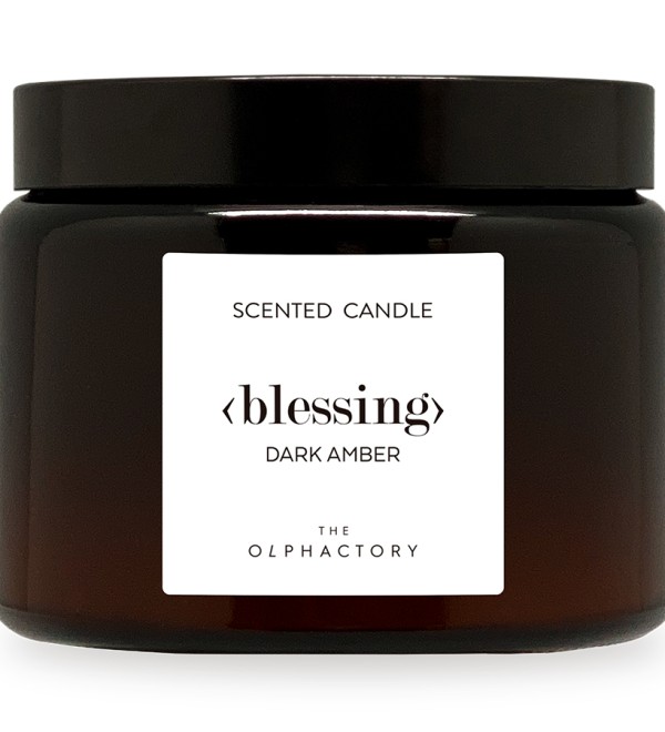 Свеча ароматическая the olphactory, blessing, dark amber, 60 ч