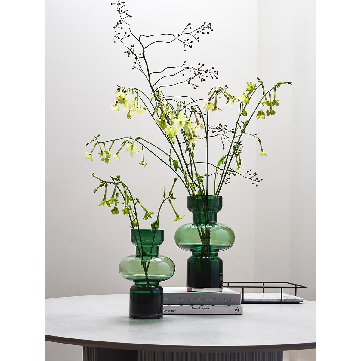 Ваза florum, 30 см, изумрудная