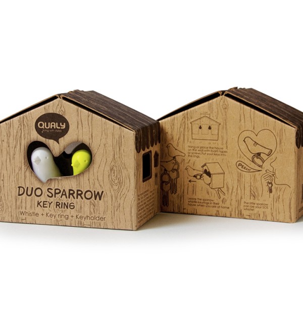 Держатель для ключей duo sparrow, белый/оранжевый