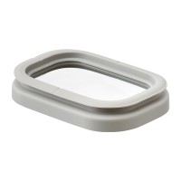 Банка для хранения прямоугольная vacuum glass, 1,5 л, светло-серая