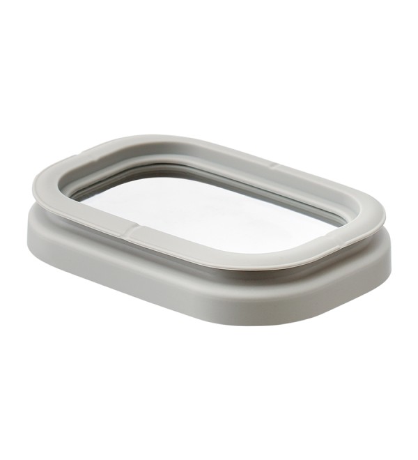 Банка для хранения прямоугольная vacuum glass, 1,5 л, светло-серая