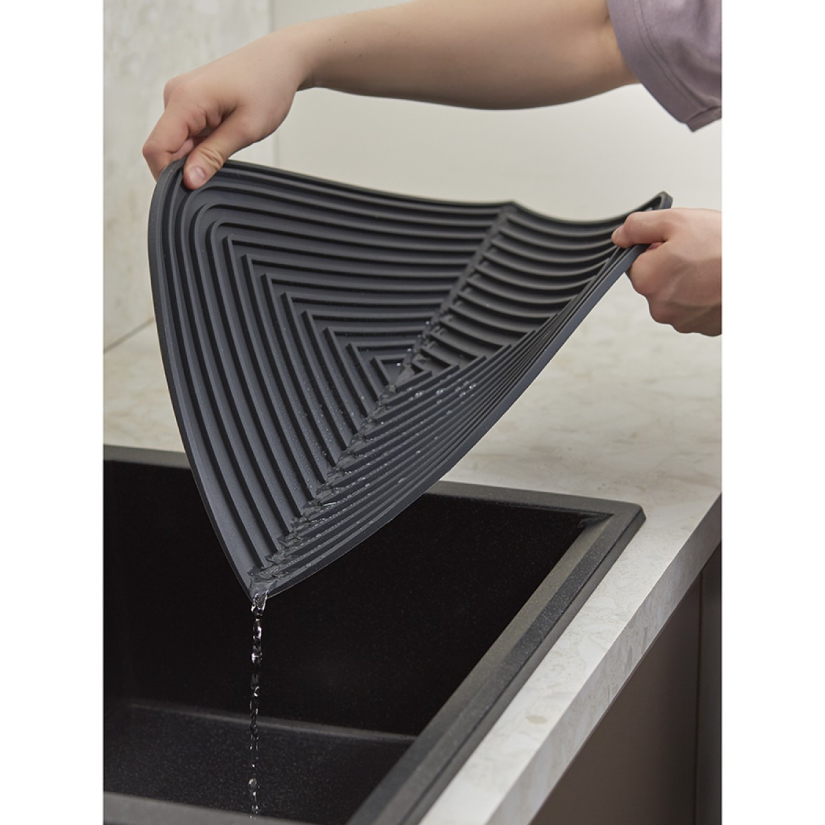 Коврик для сушки посуды dry flex, 34,5х31,5 см, графит