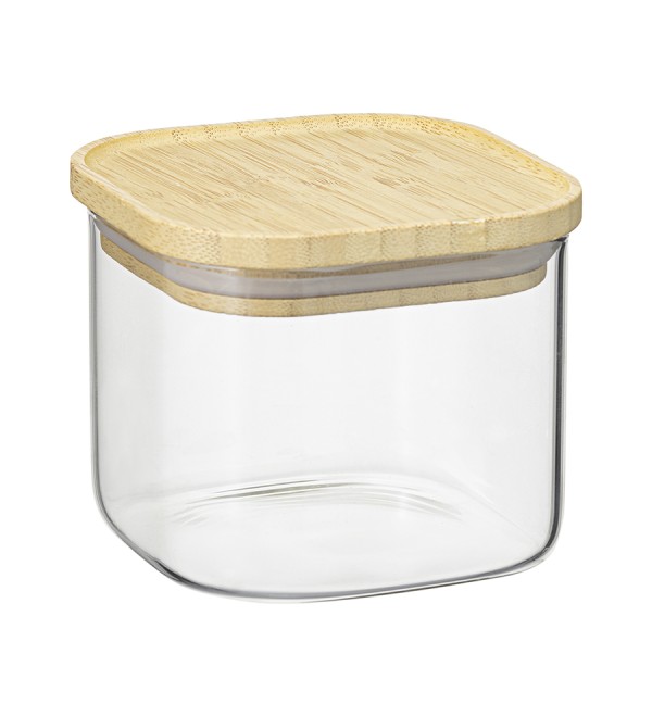 Банка для хранения квадратная glass bamboo, 600 мл