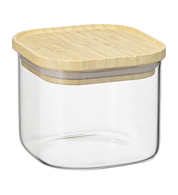Банка для хранения квадратная glass bamboo, 600 мл