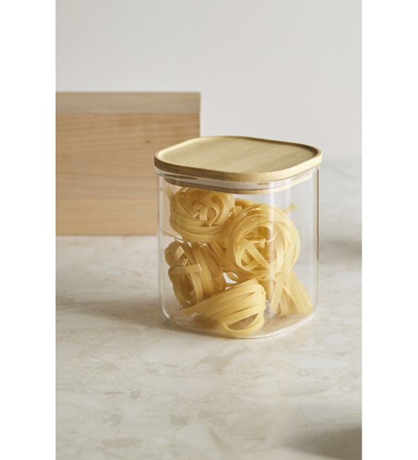 Банка для хранения квадратная glass bamboo, 1,5 л
