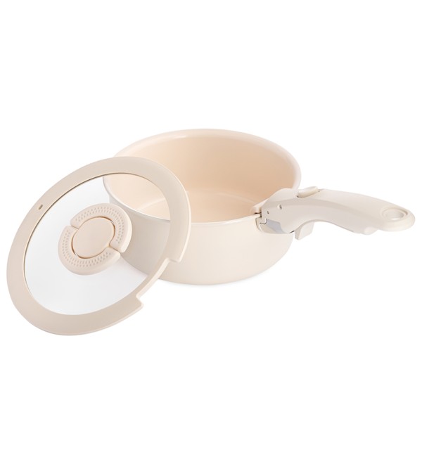 Ковш с крышкой и съемной ручкой smart ceramic, D18 см