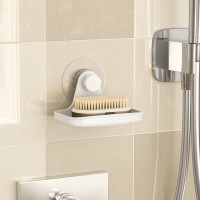 Мыльница для душа настенная flex adhesive, белая