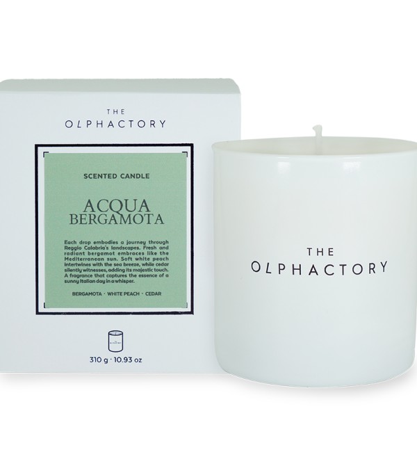 Свеча ароматическая the olphactory, white insignia, acqua bergamota, 60 ч