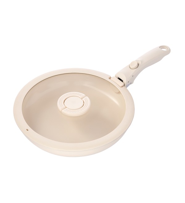 Сковорода с крышкой и съемной ручкой smart ceramic, D26 см