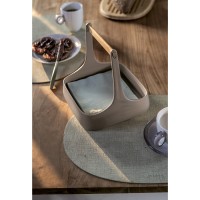 Салфетка подстановочная овальная двухсторонняя fabric, темно-серая