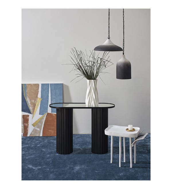 Светильник подвесной sustainable collection, D44х19 см, черный/белый