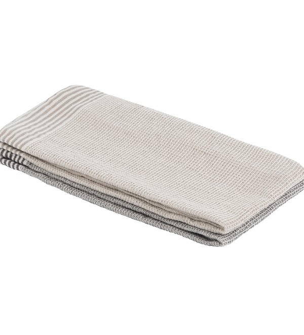 Набор из двух вафельных полотенец с контрастным кантом из коллекции essential, 50х70 см