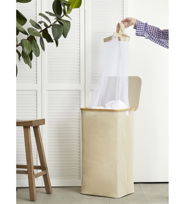 Корзина для белья neat tall, 41х35х74 см, молочная