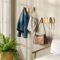 Вешалка настенная saloon, 5 крючков, натуральное дерево/белая