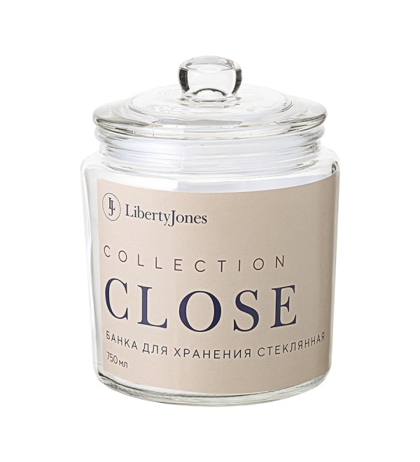 Банка для хранения стеклянная close, 750 мл