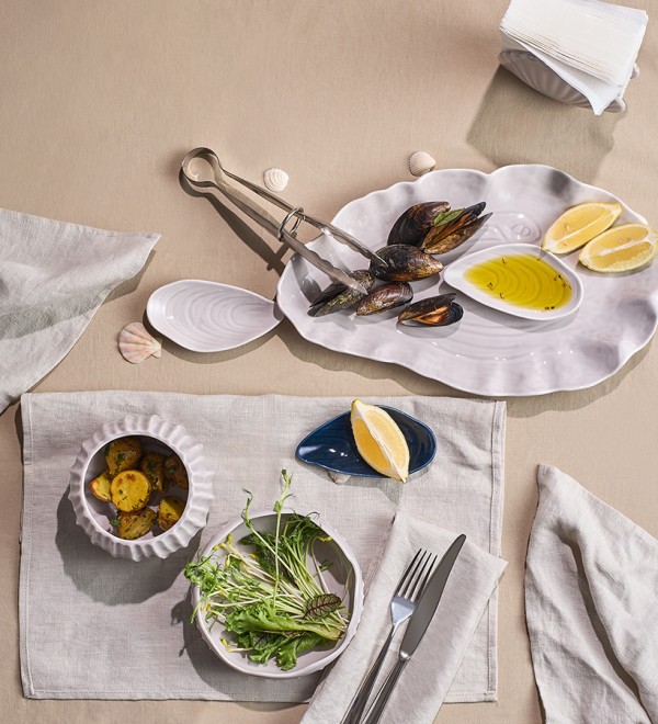 Блюдо сервировочное clams серого цвета из коллекции sea treasures