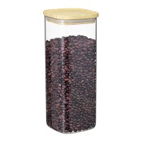 Банка для хранения квадратная glass bamboo, 1,9 л