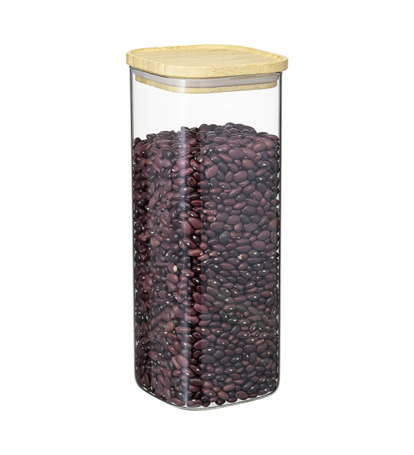 Банка для хранения квадратная glass bamboo, 1,9 л