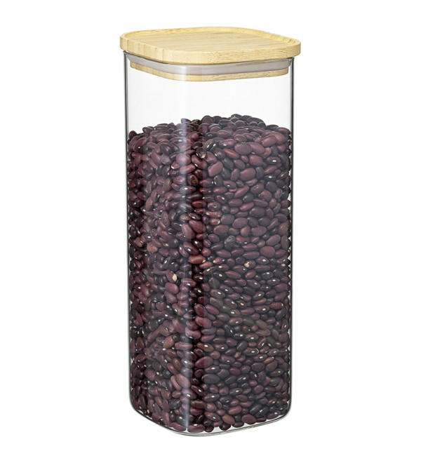 Банка для хранения квадратная glass bamboo, 1,9 л