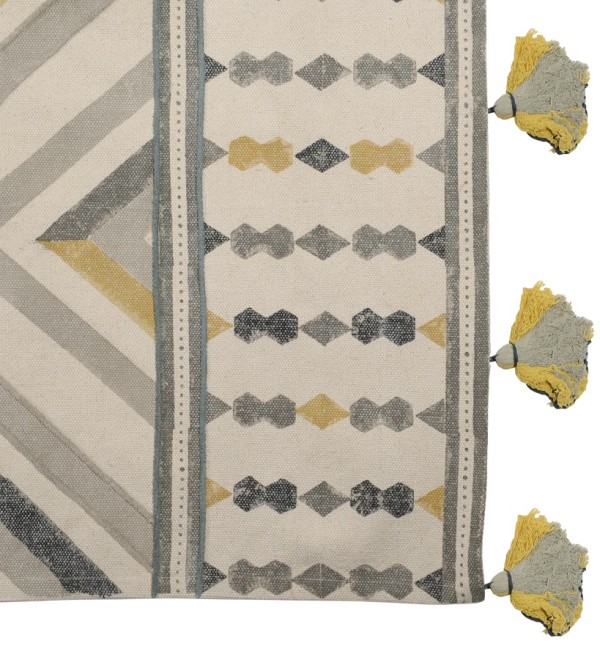 Ковер из хлопка с контрастным узором и кисточками из коллекции ethnic, 200х300 см