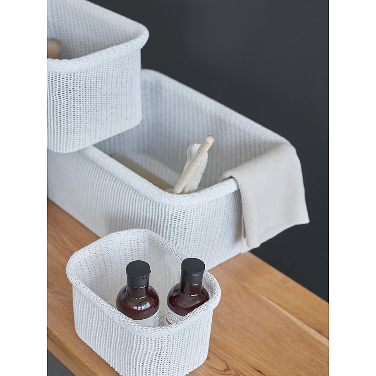 Набор из 4-х корзин для хранения sustainable collection, молочный