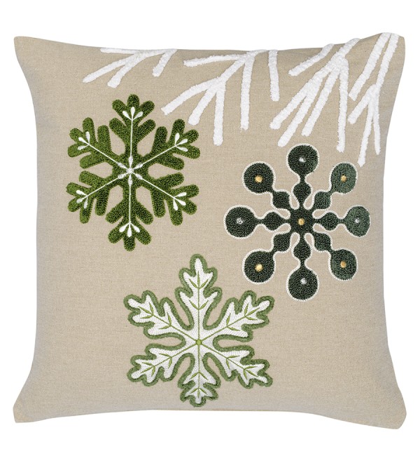 Подушка декоративная с вышивкой snow flakes из коллекции new year essential, 45х45 см