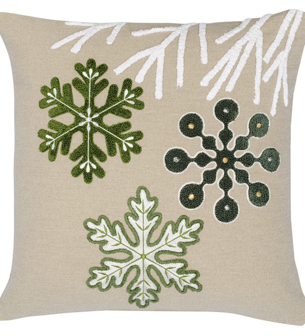 Подушка декоративная с вышивкой snow flakes из коллекции new year essential, 45х45 см