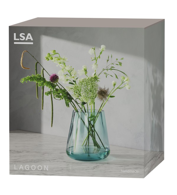 Ваза lagoon, 24 см, цвет морской волны