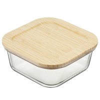 Набор контейнеров для запекания и хранения квадратных eco store с крышками из бамбука, 3 шт.