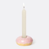 Подсвечник fast food, donut, D7 см, розовый