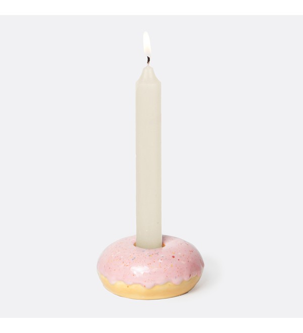 Подсвечник fast food, donut, D7 см, розовый