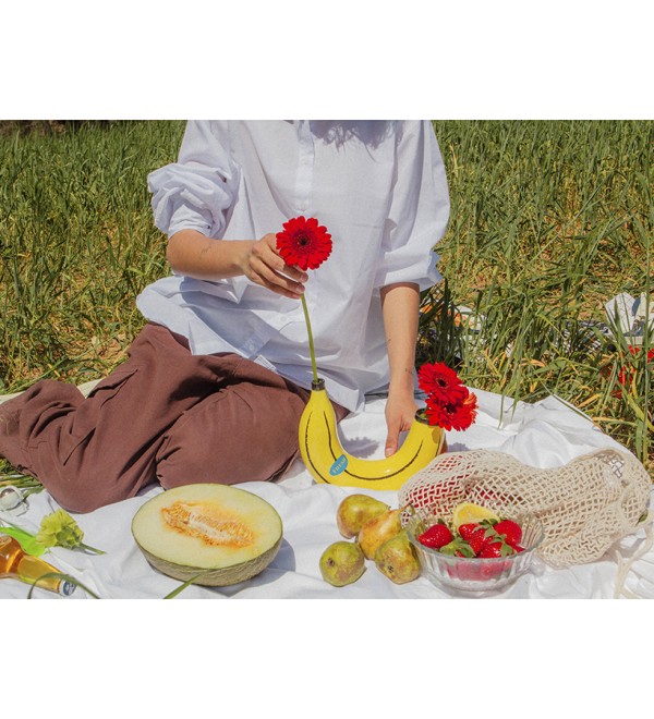 Ваза для цветов banana, 19 см, желтая