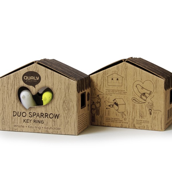 Держатель для ключей duo sparrow, коричневый/белый/розовый