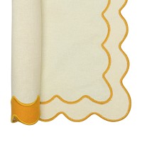 Салфетка под приборы с контрастным кантом горчичного цвета из коллекции trendy ruffles, 35х45 см