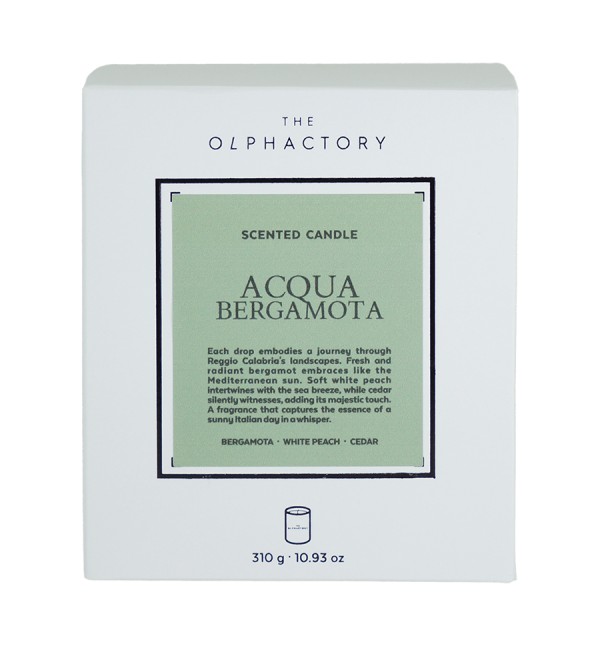 Свеча ароматическая the olphactory, white insignia, acqua bergamota, 60 ч