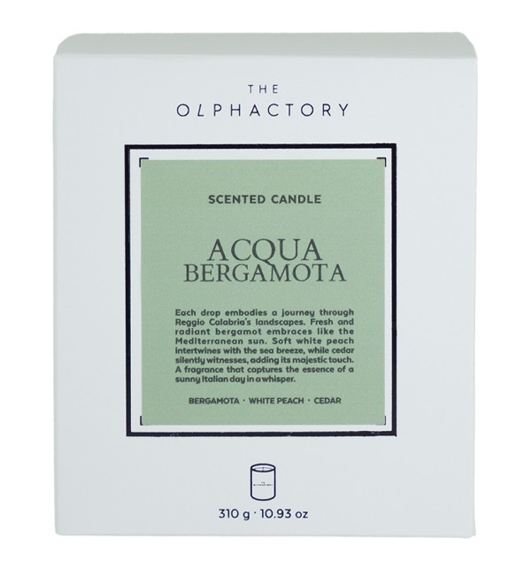Свеча ароматическая the olphactory, white insignia, acqua bergamota, 60 ч