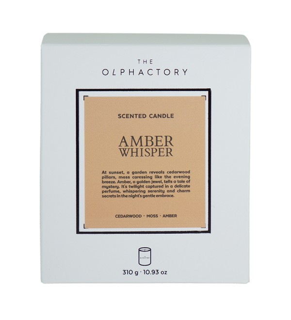 Свеча ароматическая the olphactory, white insignia, amber whisper, 60 ч