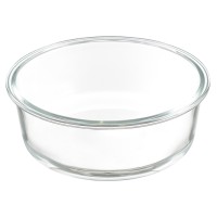 Контейнер для запекания и хранения круглый click glass, 1,3 л, светло-серый
