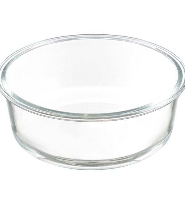 Контейнер для запекания и хранения круглый click glass, 1,3 л, светло-серый