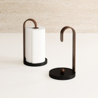 Держатель для бумажных полотенец bellwood, черный/орех
