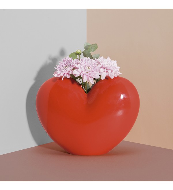 Ваза для цветов love, 15,5 см, красная